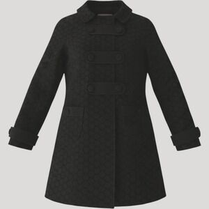 BCBGirls Coat Jacket Size Medium Black Eyelet Military Goth Biker Regency